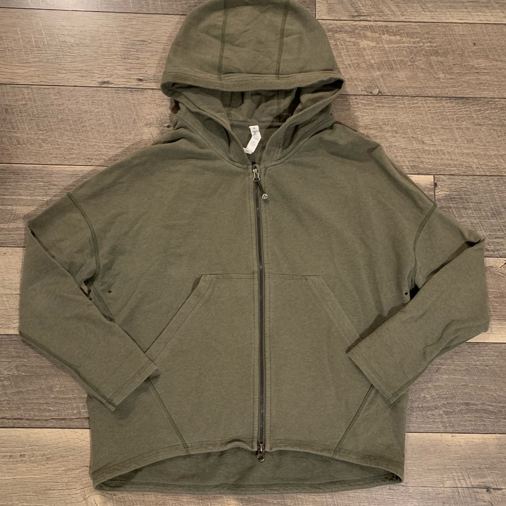 Lululemon Olive Green Zip Up Hoodie
